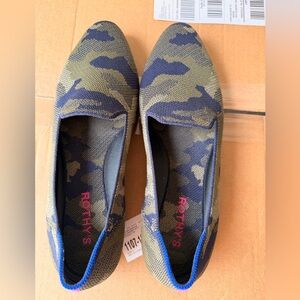Rothy's Green and Blue Patterned Loafers